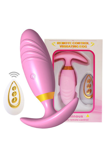 Vibrator anal purtabil, cu telecomanda si multiple  moduri de vibrare, Roz,  TOY598-5