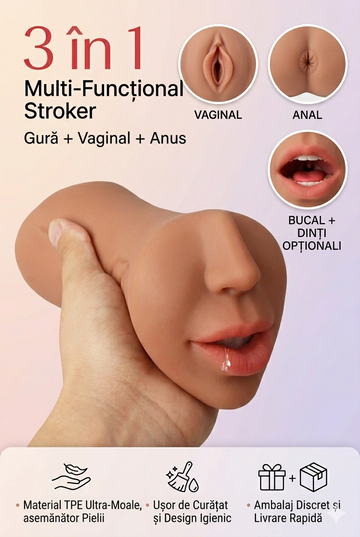 Trinity Sensual Stroker - Masturbator Multifuncțional 3 în 1 – Experiență Completă, Skin,  TOY626-1500