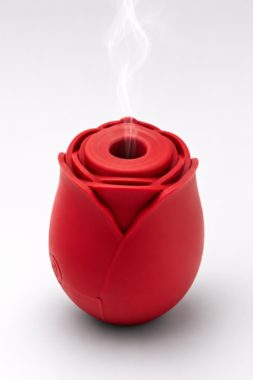 RosePulse Mini – Stimulator în Formă de Trandafir cu Sucțiune și Vibrații Multiple, Reîncărcabil USB, Rosu, TOY646-3
