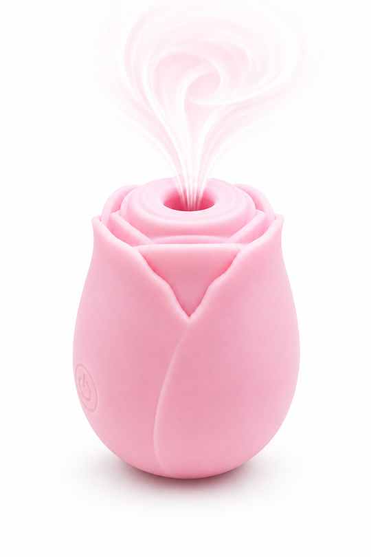 RosePulse Mini – Stimulator în Formă de Trandafir cu Sucțiune și Vibrații Multiple, Reîncărcabil USB, Roz, TOY646-5