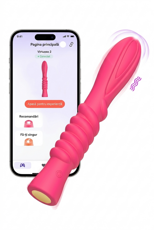 Velora Connect Pro – Vibrator cu control prin aplicație, 9 moduri de vibrație, rezistent la apă și reîncărcabil USB, Fuchsia,  TOY658-55