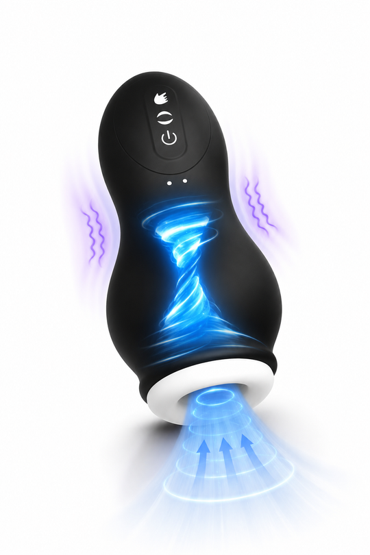 AeroPulse Max – Masturbator Premium cu 7 Moduri de Vibrație și 7 Moduri de Sucțiune, Încărcare Magnetică USB, Negru, TOY666-1