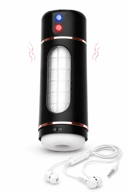 PressureGrip Pro – Masturbator Interactiv cu Presiune Manuală, 10 Moduri de Vibrație și 4 Moduri Audio, TOY667-1