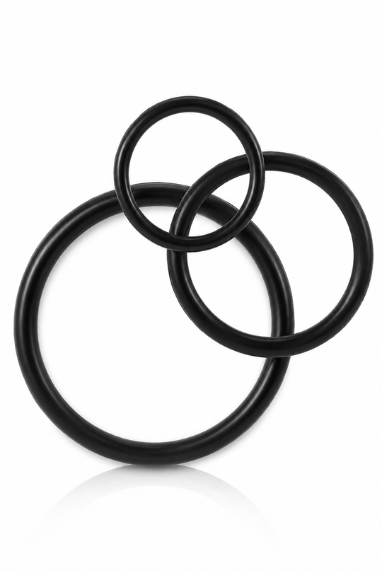 TitanGrip Trio – Set 3 Inele din Silicon pentru Erecție Puternică și Performanță Îndelungată, Negru, TOY678-1