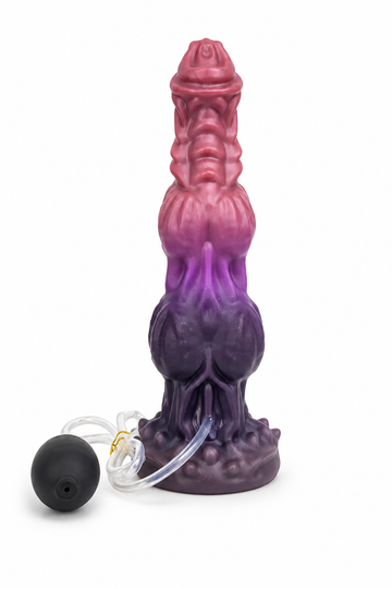 Dildo Fantasy cu Pompiță pentru Jet de Apă, Ventuză și Textură Reliefată – 21 cm, TOY692-11