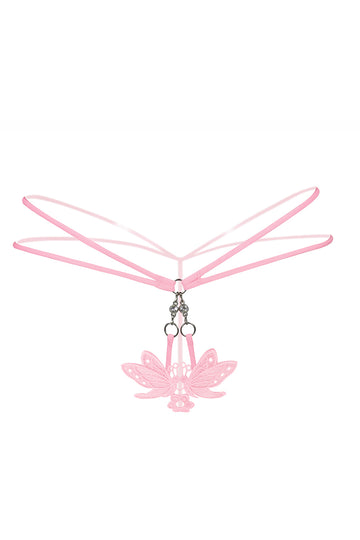 GS548-5 Chilot snur kinky cu fluturas din dantela