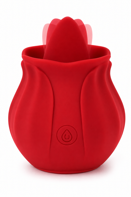 Vibrator compact Rose Touch, design în formă de trandafir, reîncărcabil magnetic USB, rezistent la apă – Roșu,