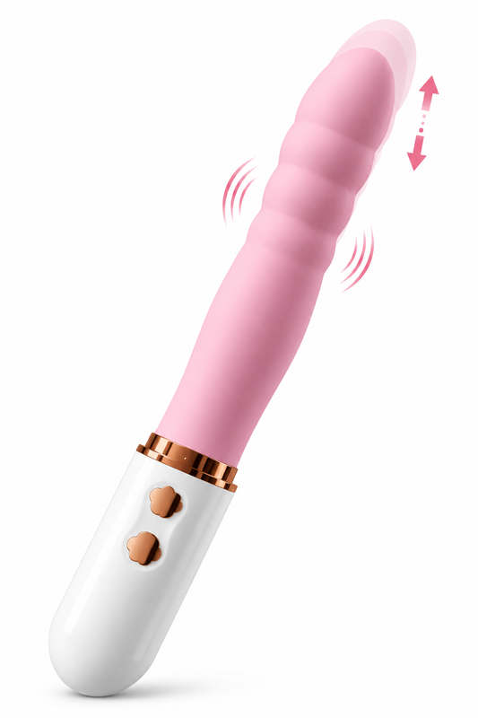 Stimulator Telescopic cu Mișcare Automată Înainte-Înapoi, Capac de Protecție, Încărcare Magnetică USB, 21 cm, Roz