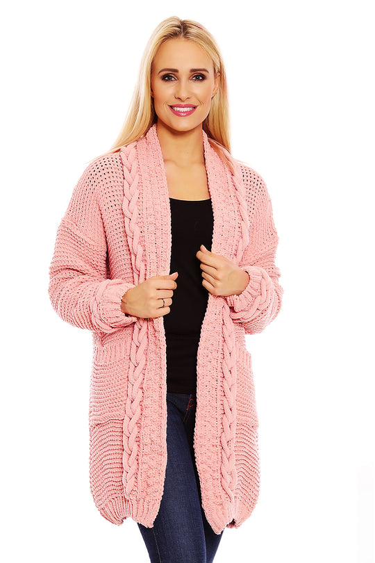 Cardigan midi cu buzunare in fata B377-5