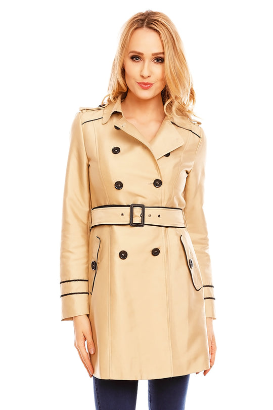 Pardesiu vintage cu cordon in talie B435-155