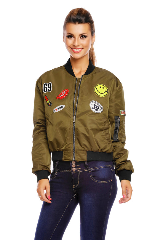 Jacheta retro cu stickere colorate B465-14