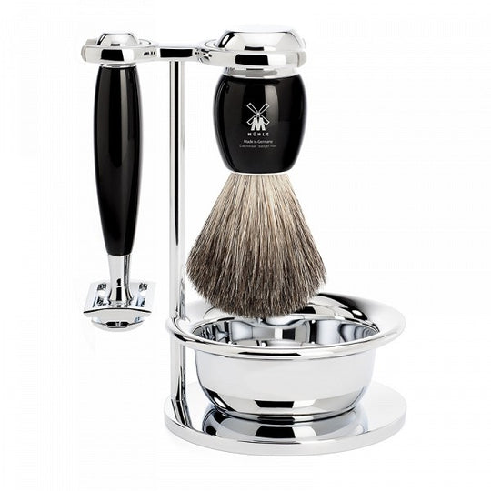 Set de barbierit: aparat ras Mach3,pamatuf par bursuc,maner rasina S81M336SS3