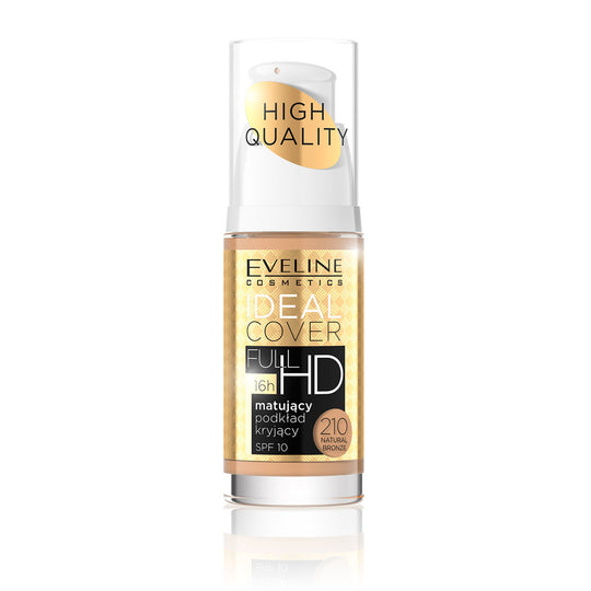 Fond de ten Eveline Ideal Cover Full HD Matt Nr. 210 Natural Bronze 30 ml