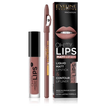 Ruj lichid mat si creion contur Eveline Oh! My Lips 02