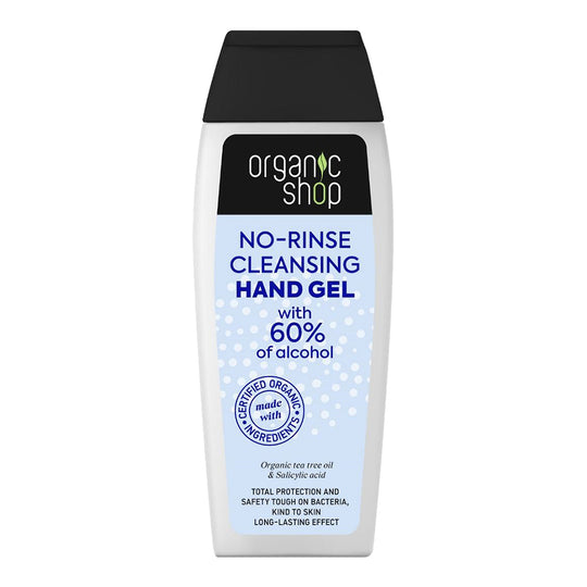 Gel igienizant de maini Organic Shop cu ulei organic din arbore de ceai, 60% alcool, acid Salicilic, 100 ml