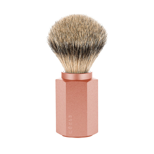 Pamatuf Silvertip Badger cu par de bursuc si maner din aluminiu anodizat Muehle Hexagon 091 M HXG SUNRISE