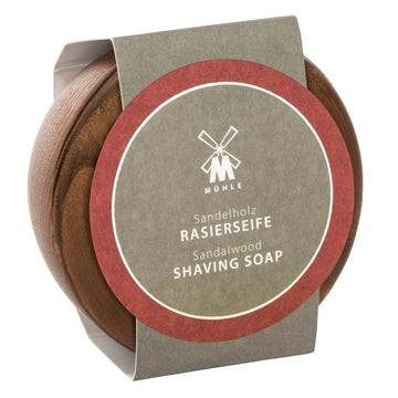 Sapun de barbierit cu bol din lemn de frasin tratat Muehle Sandalwood 65 g