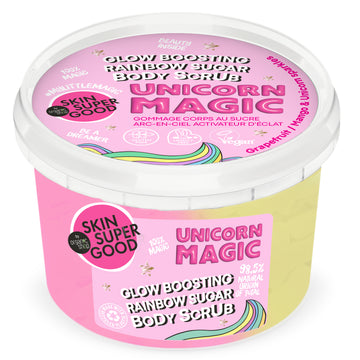 Scrub de corp Skin Super Good Fantasy Bar Unicorn Magic Glow Boosting Rainbow Sugar 250 ml