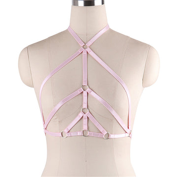 Lenjerie tip ham fetish din benzi elastice reglabile BRA281-5