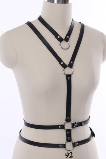 Lenjerie tip ham cu curele din piele ecologica BRA303-1