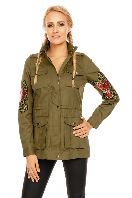 Jacheta vintage accesorizata cu broderie florala C551-14
