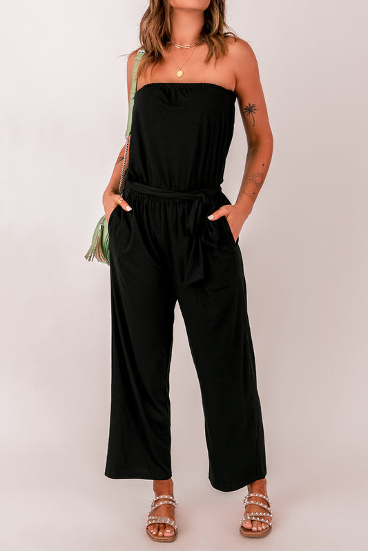 Salopeta lunga casual din material lejer elastic C803-1