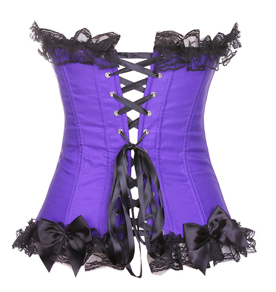 Corset elegant accesorizat cu dantela si fundite C85-11
