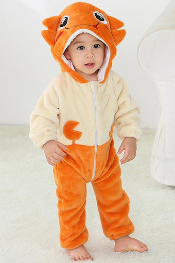 Pijama kigurumi pentru bebelusi tip salopeta din material moale si pufos, CLD152-1915