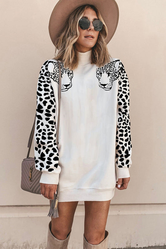 Rochie oversize cu model animal print D800-211