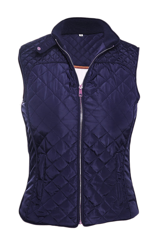 Vesta cu aspect texturat cu buzunare si fermoar F698-4