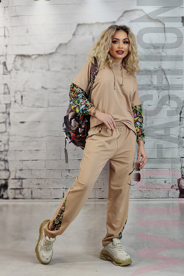 Set 2 piese compleu casual din bluza si pantaloni lungi F862-155