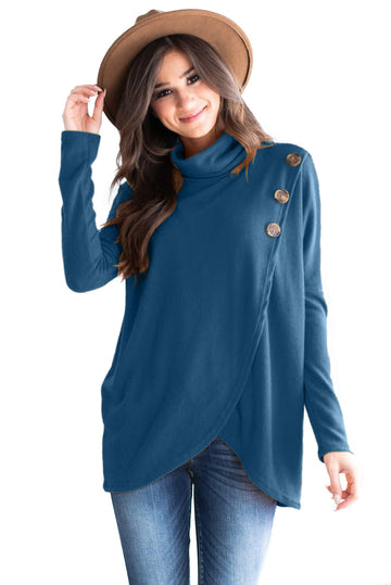 Bluza asimetrica accesorizata cu nasturi G657-4