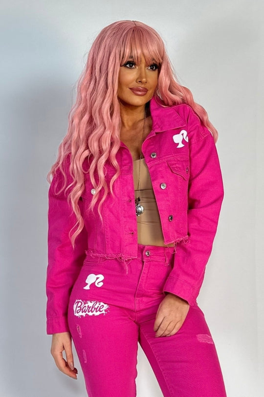 Geaca fashion pana in talie model Barbie din denim G838-55