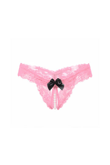 Chilot sexy din dantela cu decupaj inghinala si margele GS1053-5