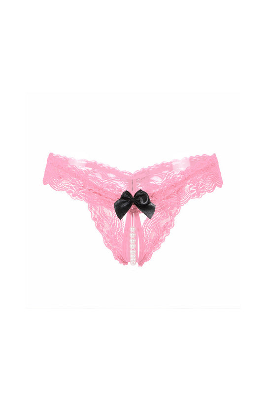 Chilot sexy din dantela cu decupaj inghinala si margele GS1053-5