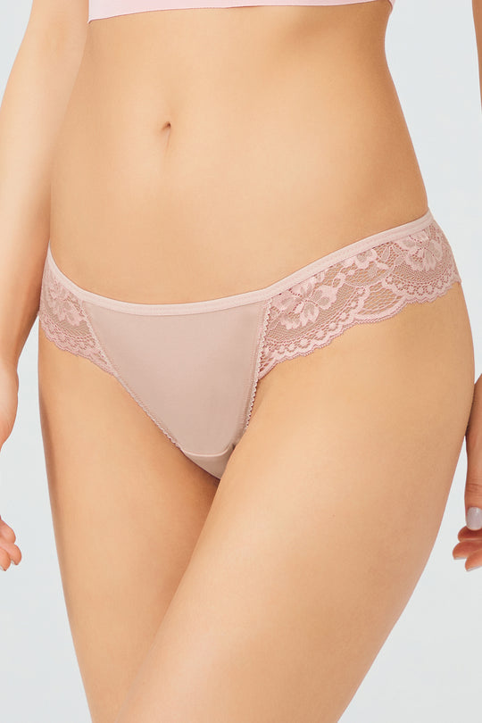 Chilot tanga elastic cu dantela florala GS1156-152