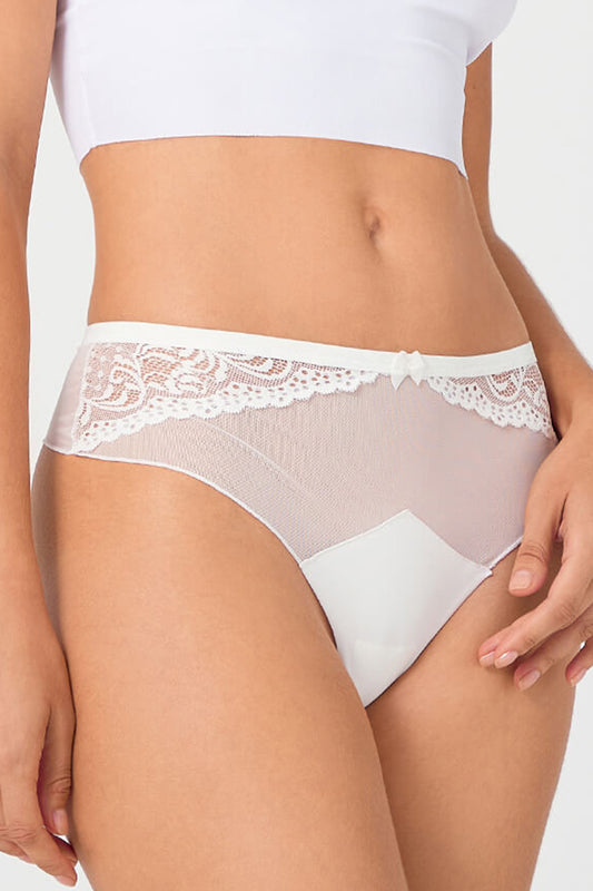 Chilot tanga cu talie inalta din plasa si dantela GS1164-221