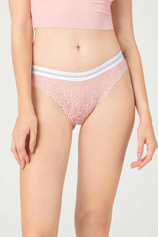 Chilot brazilian din dantela florala si material usor elastic GS1165-225