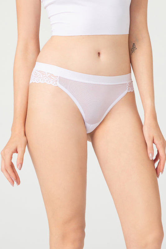 Chilot brazilian din dantela florala si plasa fina GS1190-2