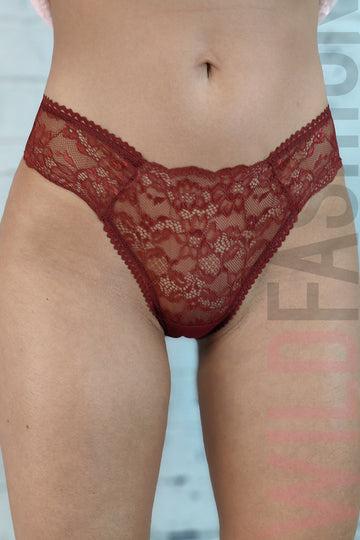 Chilot clasic din bumbac si dantela florala GS1201-81