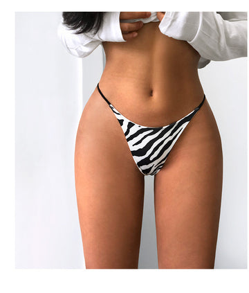 Chilot tanga cu talie medie si zebra print GS1245-1122
