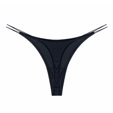 Chilot tanga din material reiat cu bretele subtiri pe laterale GS1246-1