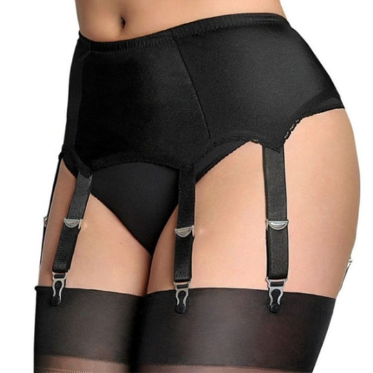 Portjartiera sexy din material elastic cu sase jartiere atasate GS1255-1