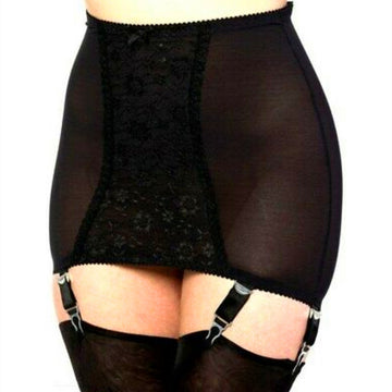 Portjartiera sexy din plasa fina si dantela cu sase jartiere atasate GS1257-1