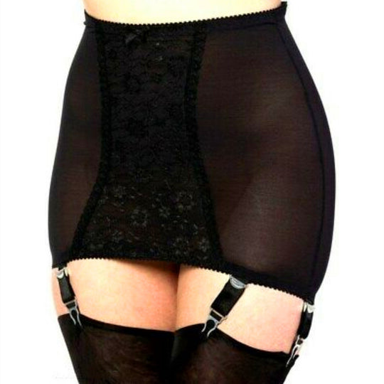 Portjartiera sexy din plasa fina si dantela cu sase jartiere atasate GS1257-1