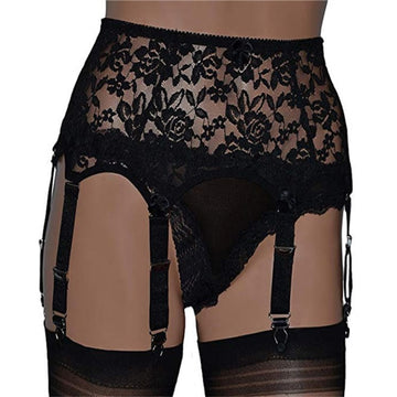 Portjartiera sexy din dantela fina cu sase jartiere atasate GS1261-1