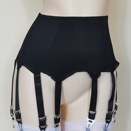 Portjartiera sexy din material satinat cu 8 jartiere atasate GS1266-1