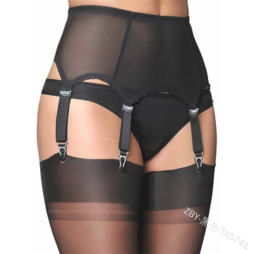 Portjartiera sexy din plasa fina cu patru 6 jartiere atasate GS1276-1
