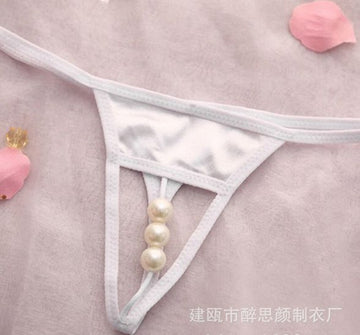 Chilot fetish elastic accesorizat cu 3 margele GS595-2
