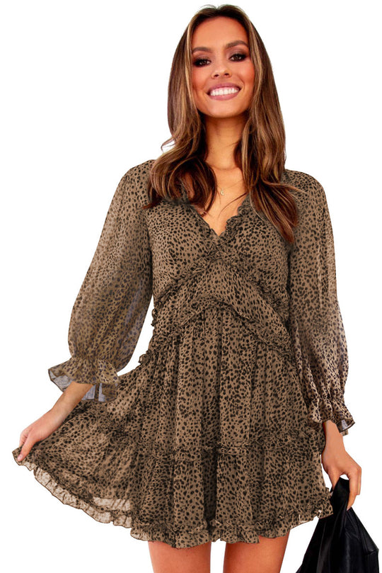 Rochie casual din material vaporos cu volanase H706-99